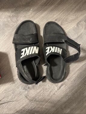 Nike Black and White Strap Slide Sandals